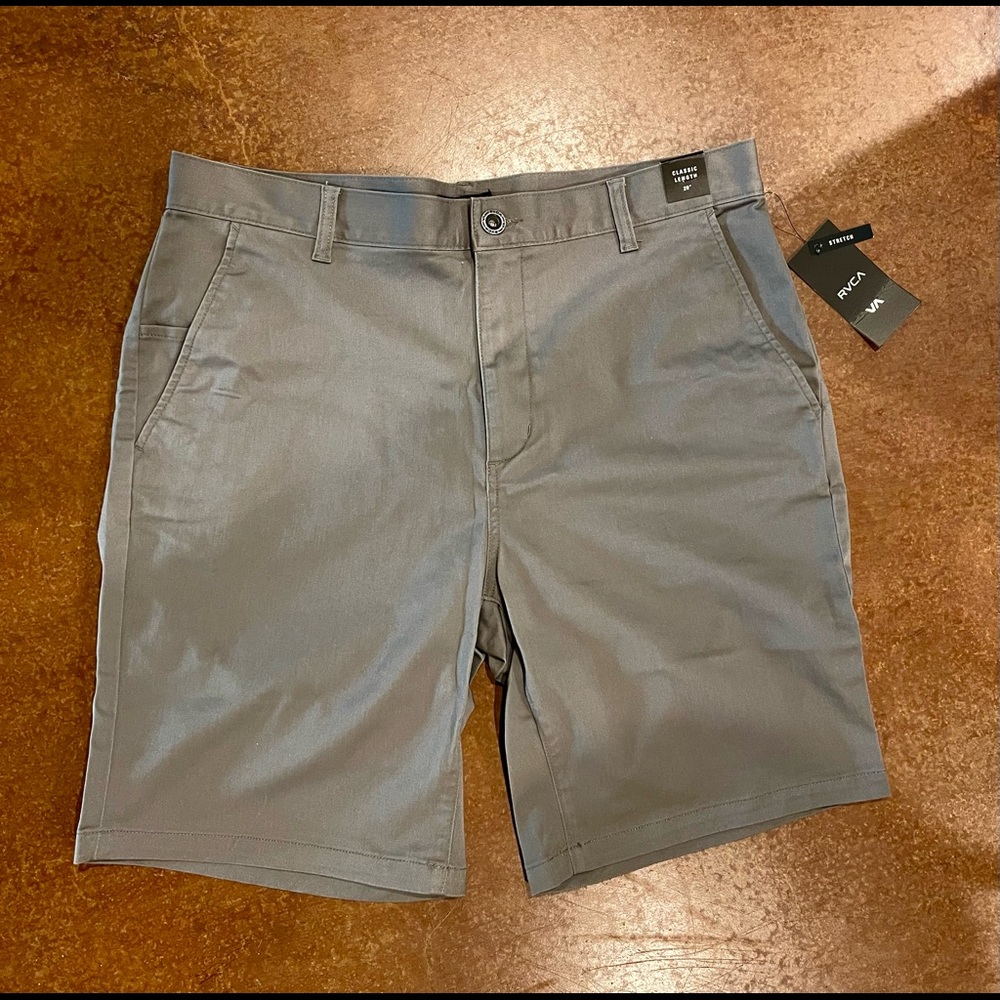 Mens RVCA Shorts, gray, size 36 stretch (fit like 34)
